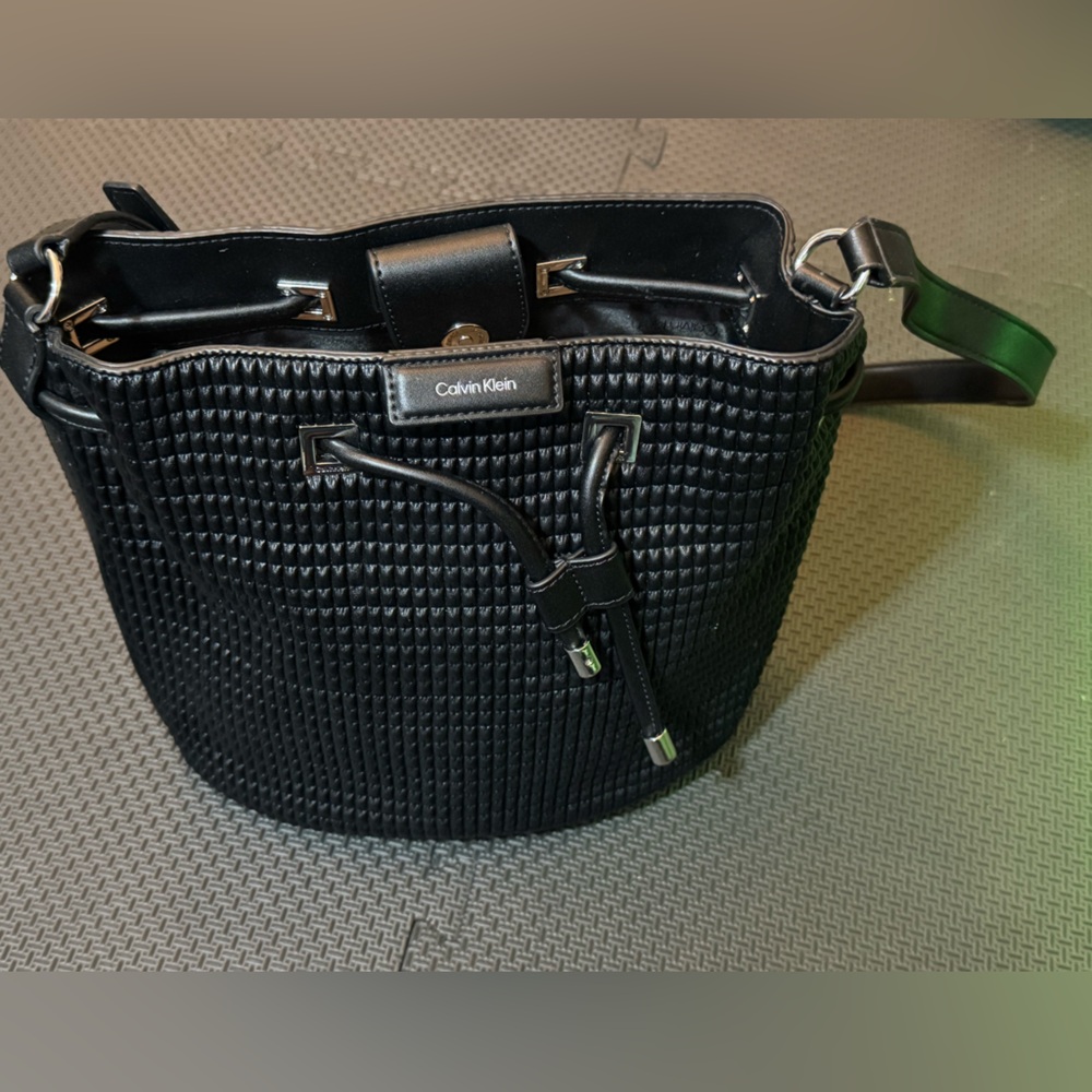 Calvin Klein Textured Black Shoulder Bag